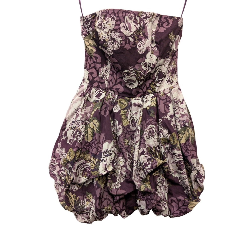 Y2K‎ Charlotte Russe Strapless Floral Bubble Hem Balloon Hem Dress Puff 90s